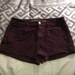 American Eagle Maroon Jean Shorts